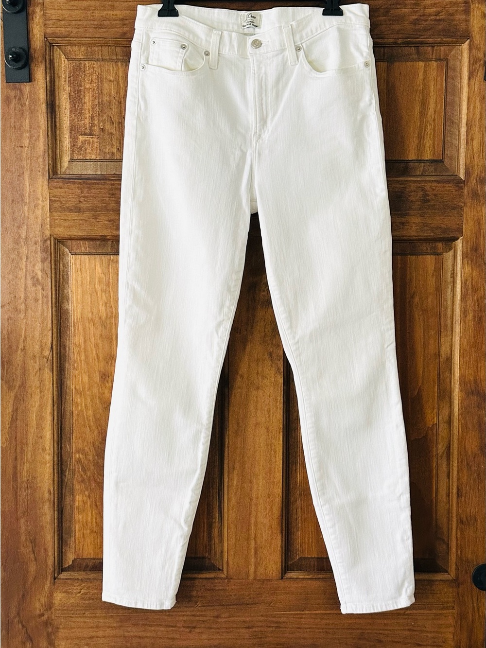 J. Crew Lookout High Rise Skinny Jeans White Denim Women’s Size 31